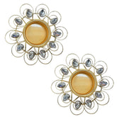10 Stone Aluminum T-light Candle Holder - 2 PCS
